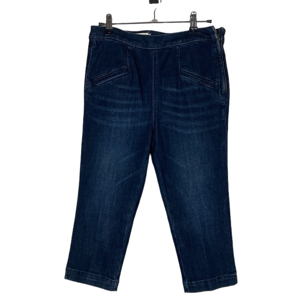 Anthropologie dark wash capri jeans
